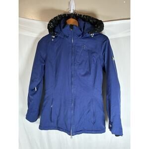 Obermeyer Blue Winter coat ski Jacket Women’s Size 4 Faux Fur Hood Thinsulate
